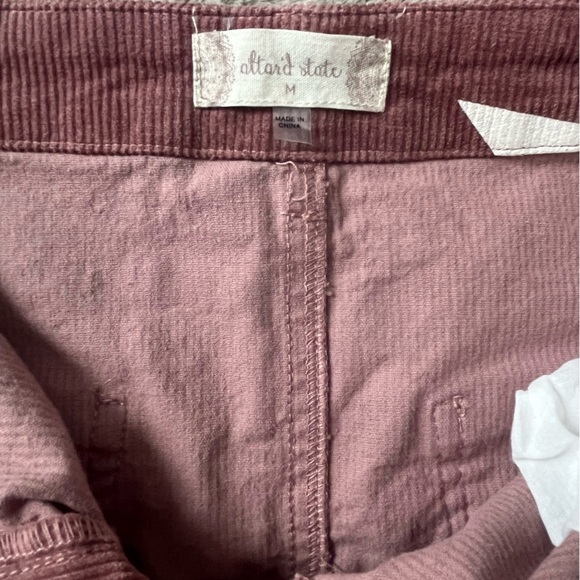 Altar’s State Corduroy Skirt Mauve with White Stars Sz M Raw Hem Button Fly - Picture 4 of 11